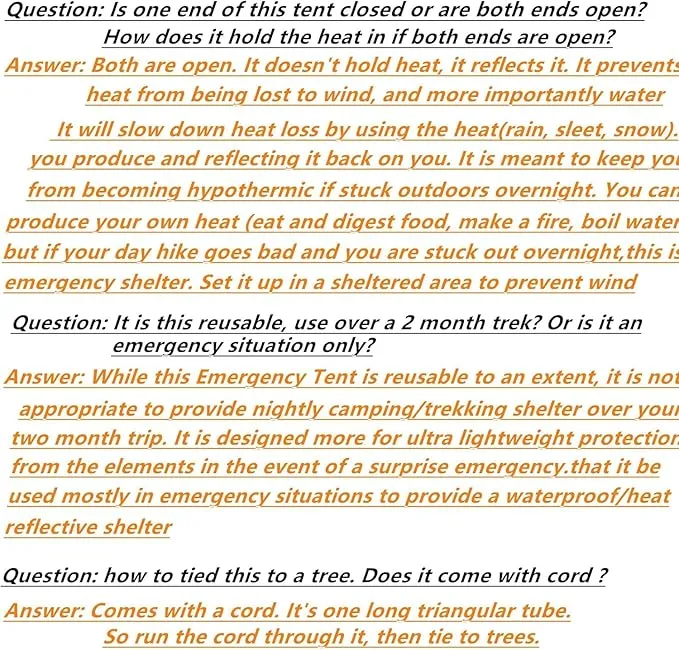 1 Piece Emergency Tent, Polyester Film Survival Tent with String Bundle Pocket Whistle,String with Buckle for Hiking, Camping, First Aid Hurricane