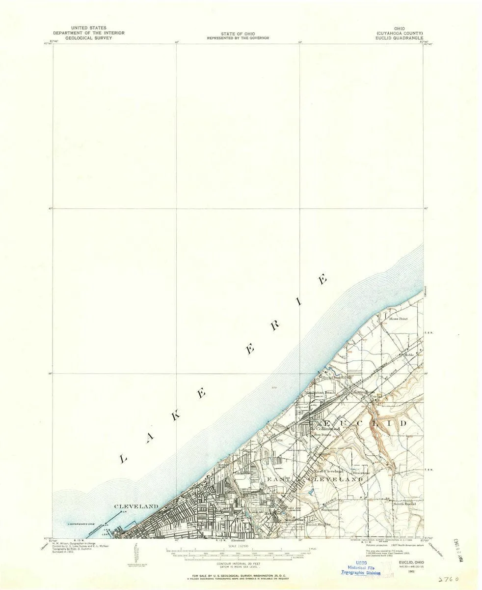 1901 Euclid, OH  - Ohio - USGS Topographic Map