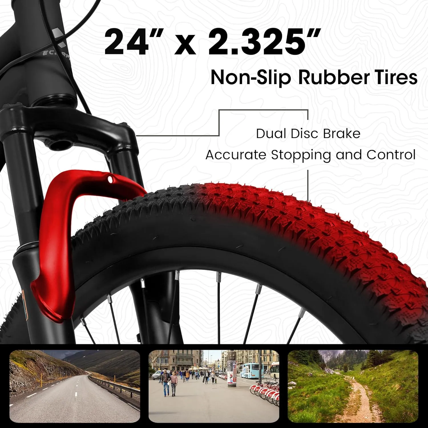 24 Inch Mountain Bike Boys Girls, Dual Full Suspension Children Bicycle to School, 21-Speed Kids Bike for 10  Years Old, Gift for Your Kids.