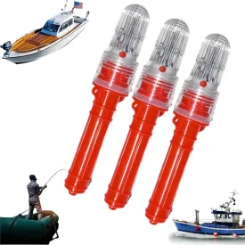 3 PCS Boat Flares,Electronic Boat Flare Coast Guard Approved,Waterproof Boats Safety Kit Emergency Signals for Fishing Nets Boats Buoys,for Life Rafts & Emergency Signaling