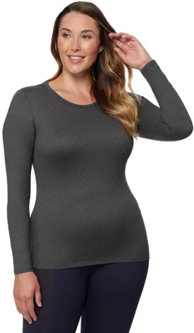 32 Degrees Women's Lightweight Baselayer Crew Top | Long Sleeve | Form Fitting | 4-Way Stretch | Thermal