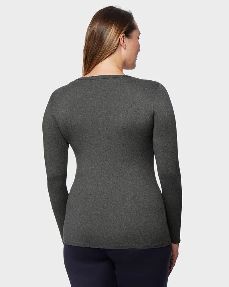 32 Degrees Women's Lightweight Baselayer Crew Top | Long Sleeve | Form Fitting | 4-Way Stretch | Thermal