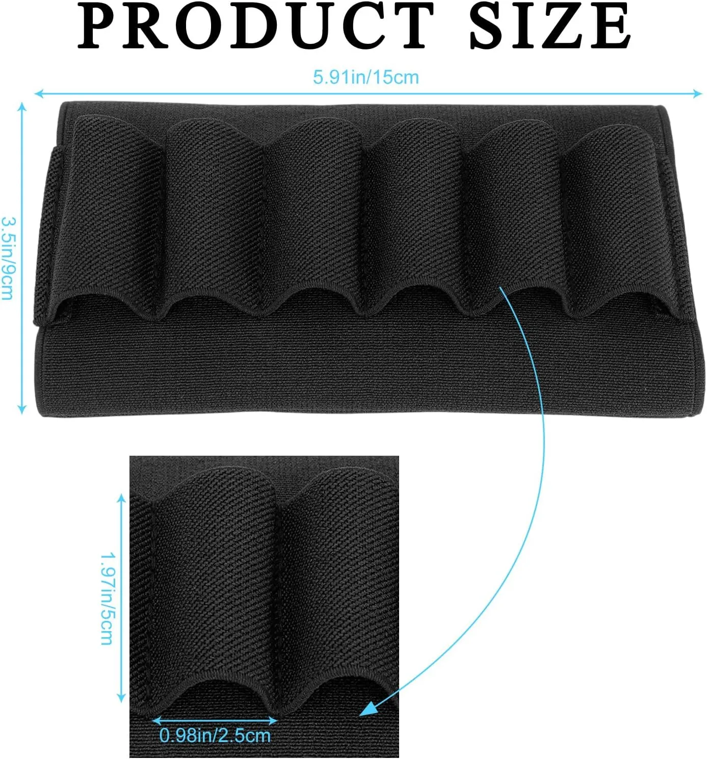8 Round Tactical Shotgun Shell Holder, 12/20 Gauge Shotgun Accessories, High-Density Elastic Material Clips, for Hunting and Shooting