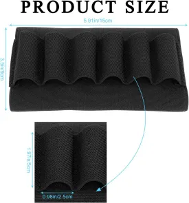 8 Round Tactical Shotgun Shell Holder, 12/20 Gauge Shotgun Accessories, High-Density Elastic Material Clips, for Hunting and Shooting