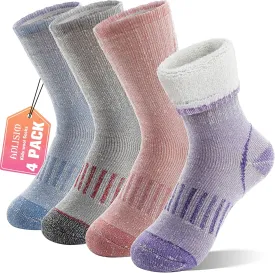 Anlisim Kids Merino Wool Hiking Socks Boys Girls Toddlers Thermal Winter Warm Boot Thick Cushion Snowboarding Socks