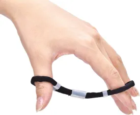 Archery Finger Sling Recurve Bow Fingerling, Adjustable Trainer Clicker Tabs Soft Elastic Cloth Extra Comfortable Padded Wear Resistant for Outdoor Recurve Bow Hunting Shooting Accessory(G-Schwarz)