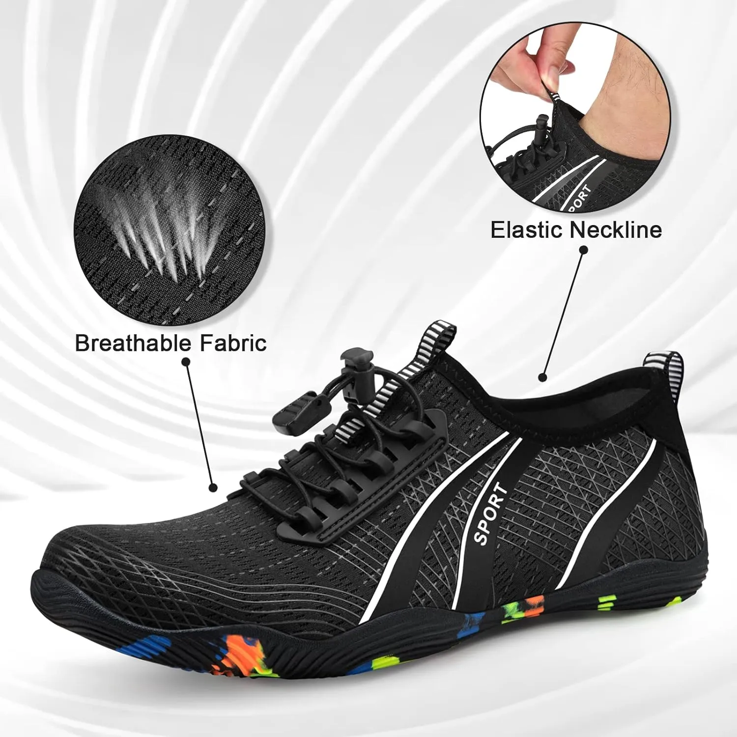ATHMILE Water Shoes for Men Women River Shoes Adult Swim Beach Lake Pool Aqua Socks Barefoot Quick Dry for Hiking Surfing Kayaking Cruise Ship Essentials Cruise Ship Essentials