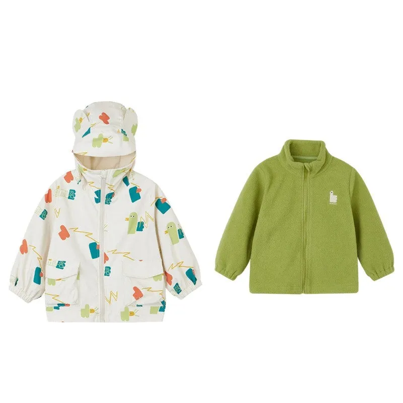 Baby Toddler Outdoor Coat Fleece-lined Jacket Set-143