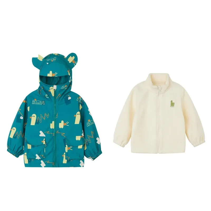 Baby Toddler Outdoor Coat Fleece-lined Jacket Set-143