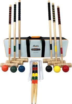 Baden 6-Player Champions Croquet Set with Soft Grip Handles Medium