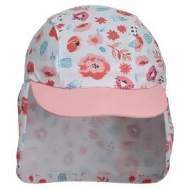 Calikids Baby Floral Beach Cap with Neck Flap: Size 6M to 24M