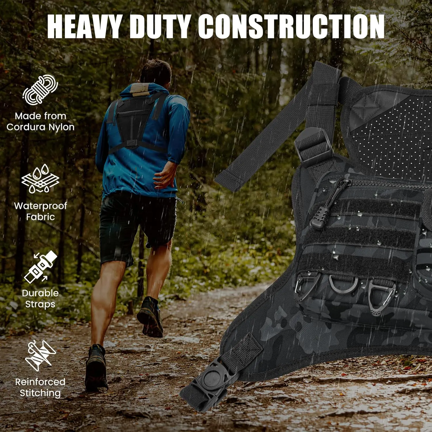 Chest Bag for Men Women, Outdoor Sports Tactical Vest, Chest Pack for Running, Cycling, Hiking, Workouts, Traveling