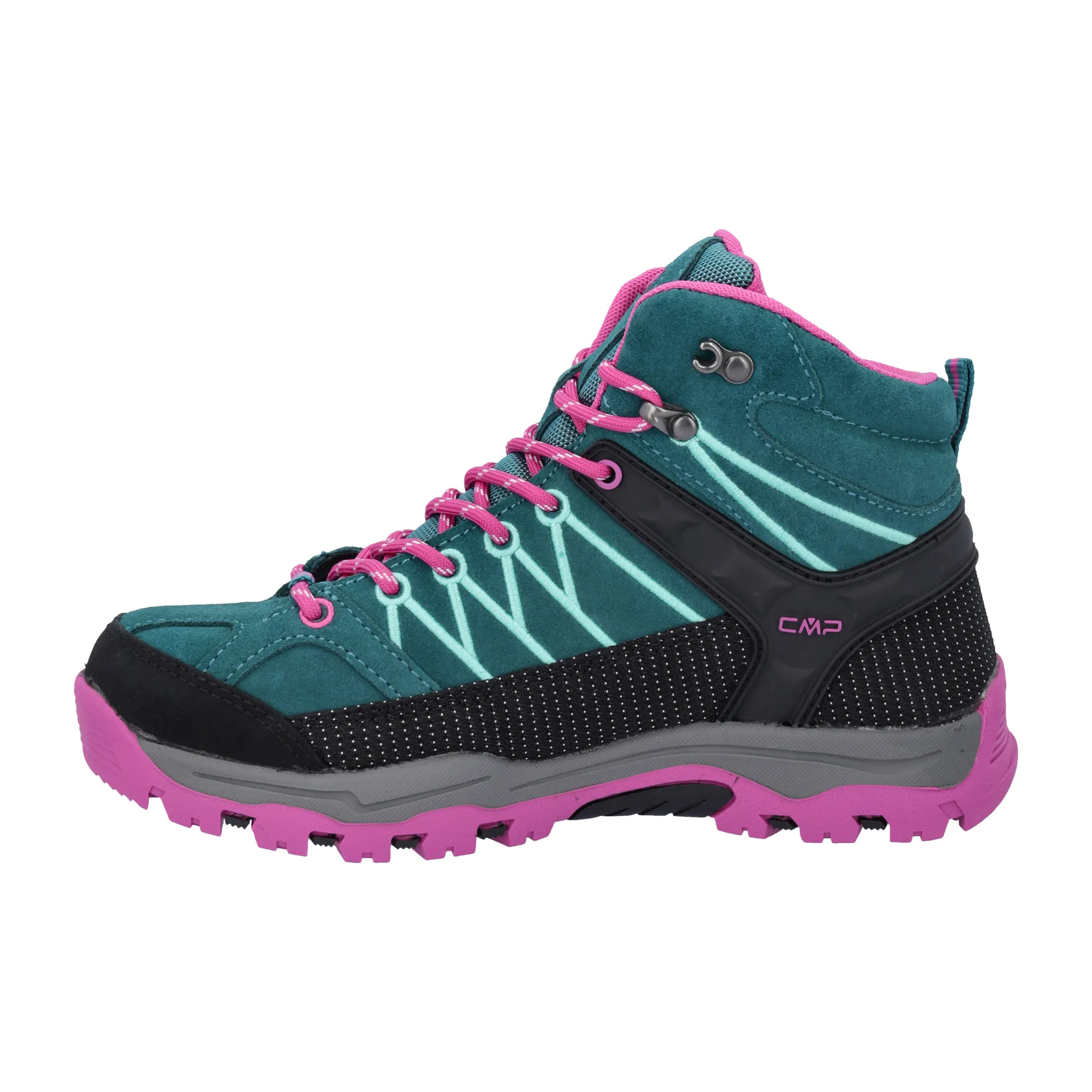 CMP Junior Rigel Trekking Waterproof Mid Trail Boots (Lake/Pink Fluo)(Sizes EU38-41)