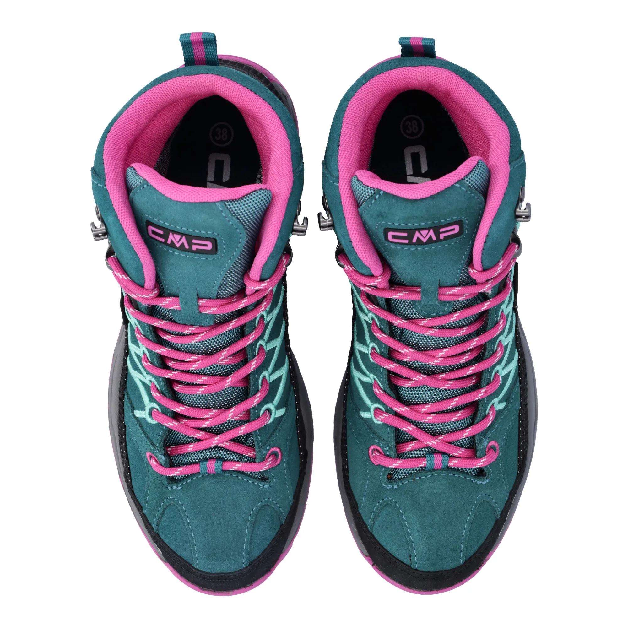 CMP Junior Rigel Trekking Waterproof Mid Trail Boots (Lake/Pink Fluo)(Sizes EU38-41)