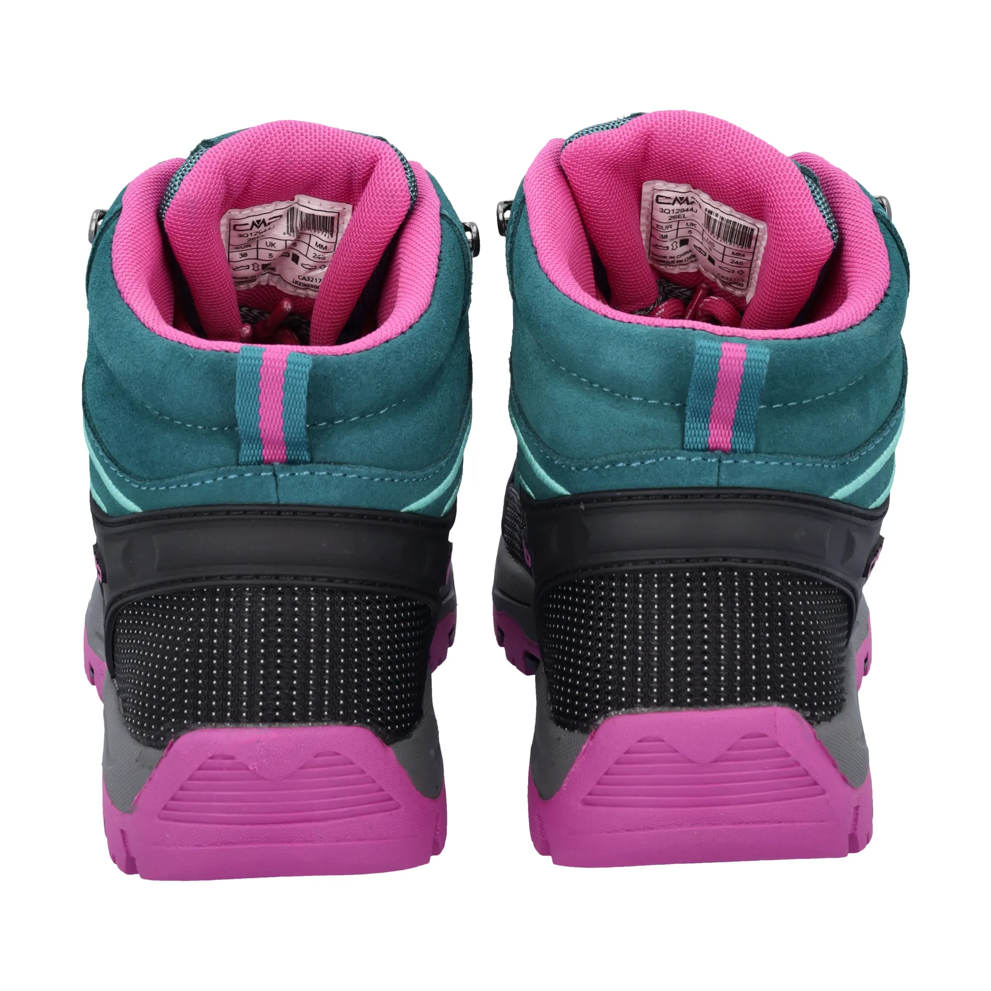 CMP Junior Rigel Trekking Waterproof Mid Trail Boots (Lake/Pink Fluo)(Sizes EU38-41)