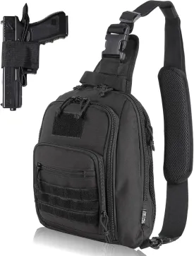 DBTAC Tactical Sling Bag | 8L Military Shoulder Chest Pack for Full Size Concealed Carry, Range, Travel, Outdoor Sports