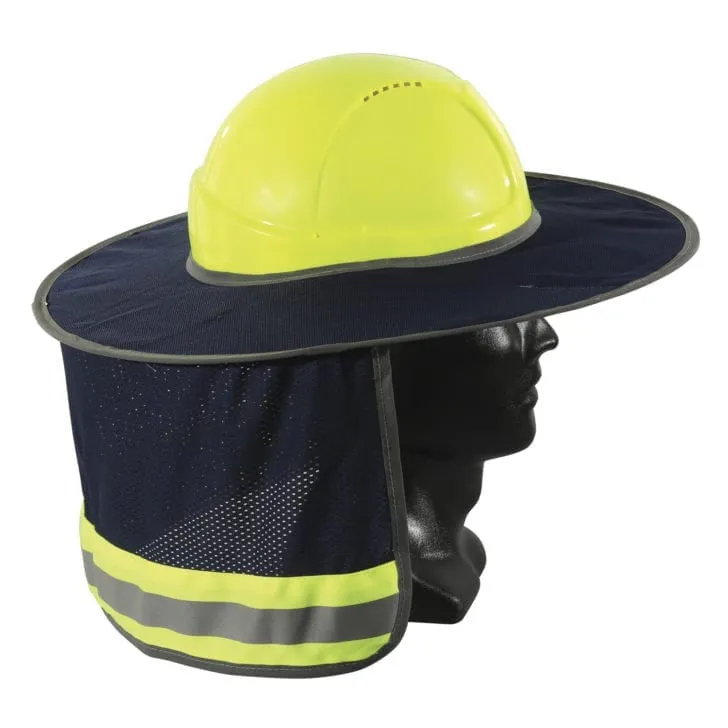 Detachable Hi Vis Hard Hat Full Brim Sun Shade - Orange or Navy