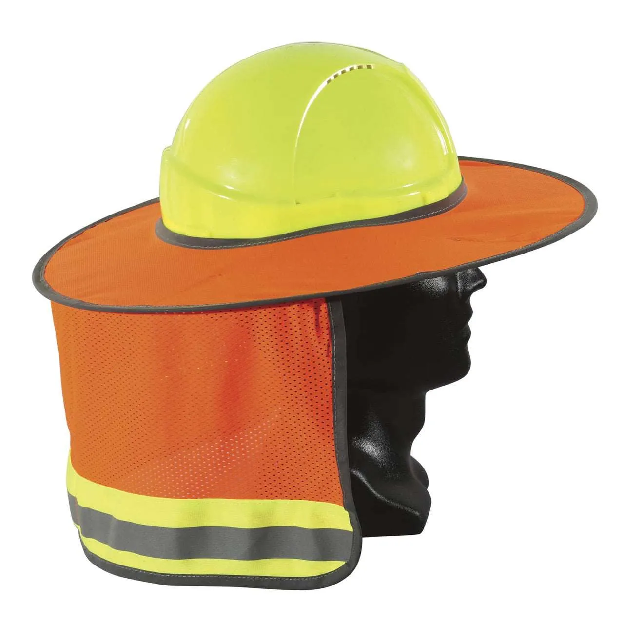 Detachable Hi Vis Hard Hat Full Brim Sun Shade - Orange or Navy