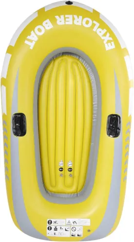 Drfeify Inflatable Boat, 2 Person Expedition Raft Heavy Duty PVC Air Boat with Paddle Mounts for Fishing Drifting Diving