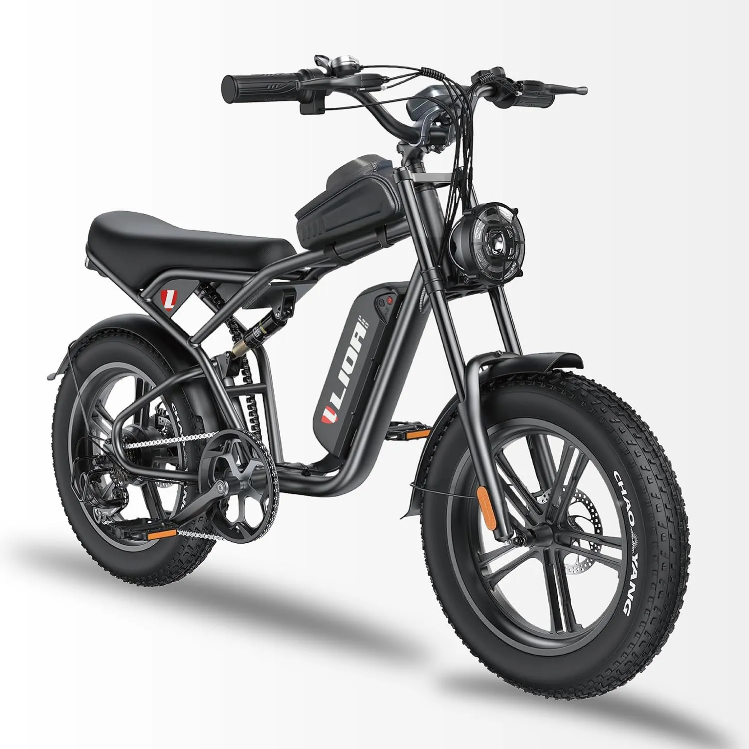 Electric 30 MPH, 75 Miles Range Ebikes for Adults 1500w Fat Tires 20x4 Inch 7-Speed All-Terrain Full Suspension Electric Bicycle with Acceleration Cruise Control System