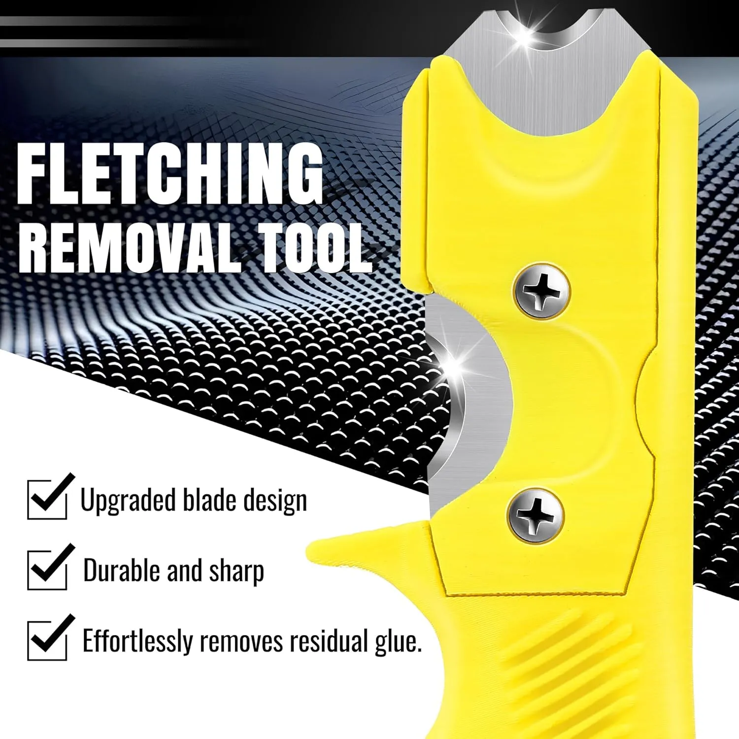 Enhon Fletching Removal Tool Dual Angle Arrow Fletching Tool for Precise Fletch & Glue Removal, Archery Tools with Stainless Steel Blade & Extra Replacement Blades for Arrow Maintenance