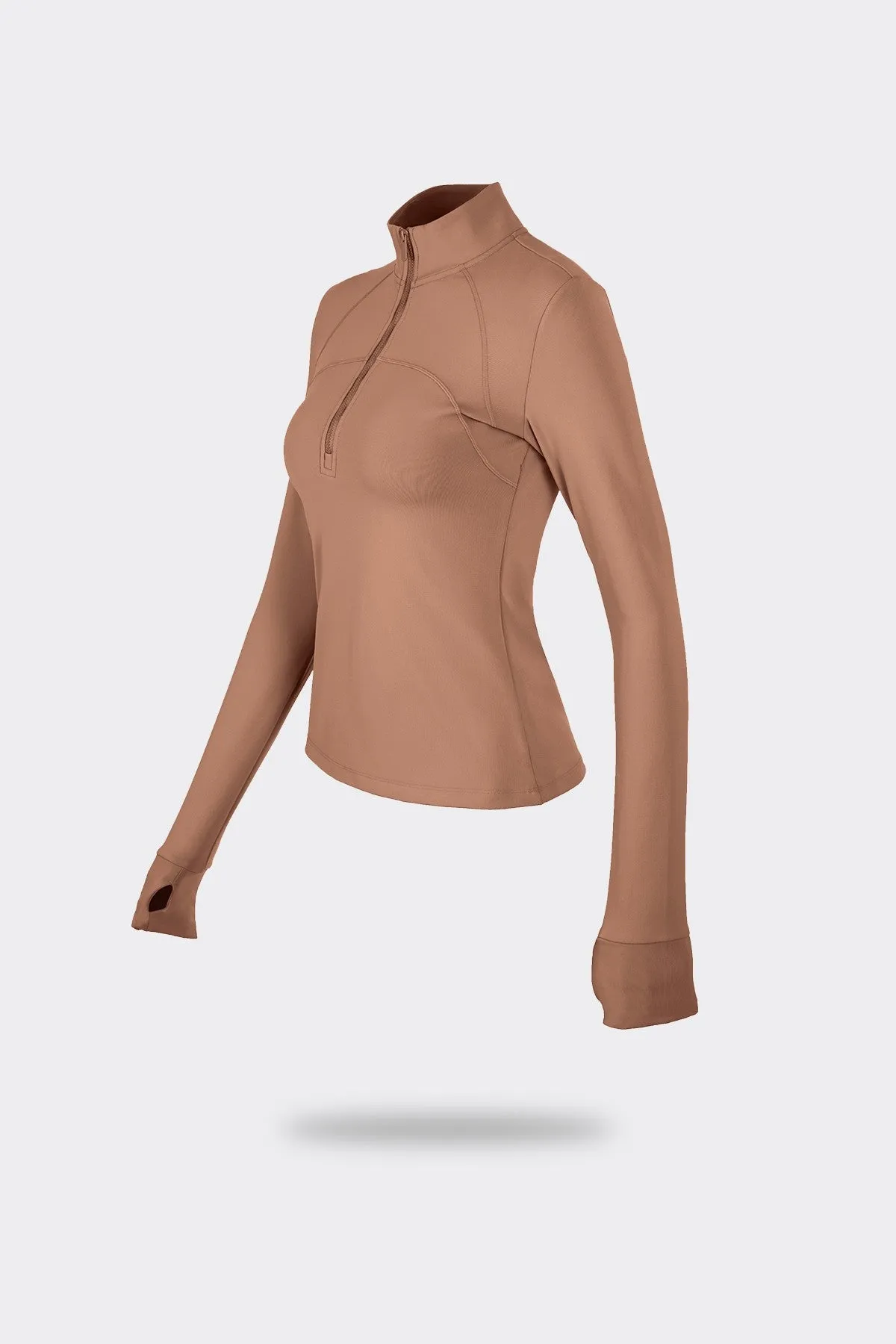 Fitted Half-Zip Fleece Track Jacket