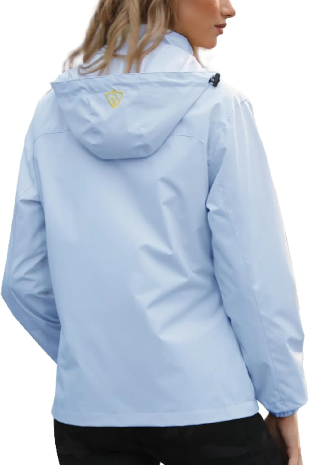 GIISAM Women's Waterproof Rain Jacket,Lightweight Windproof Full Zip Women's Packable Fall Raincoat Windbreaker with Hood