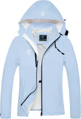 GIISAM Women's Waterproof Rain Jacket,Lightweight Windproof Full Zip Women's Packable Fall Raincoat Windbreaker with Hood
