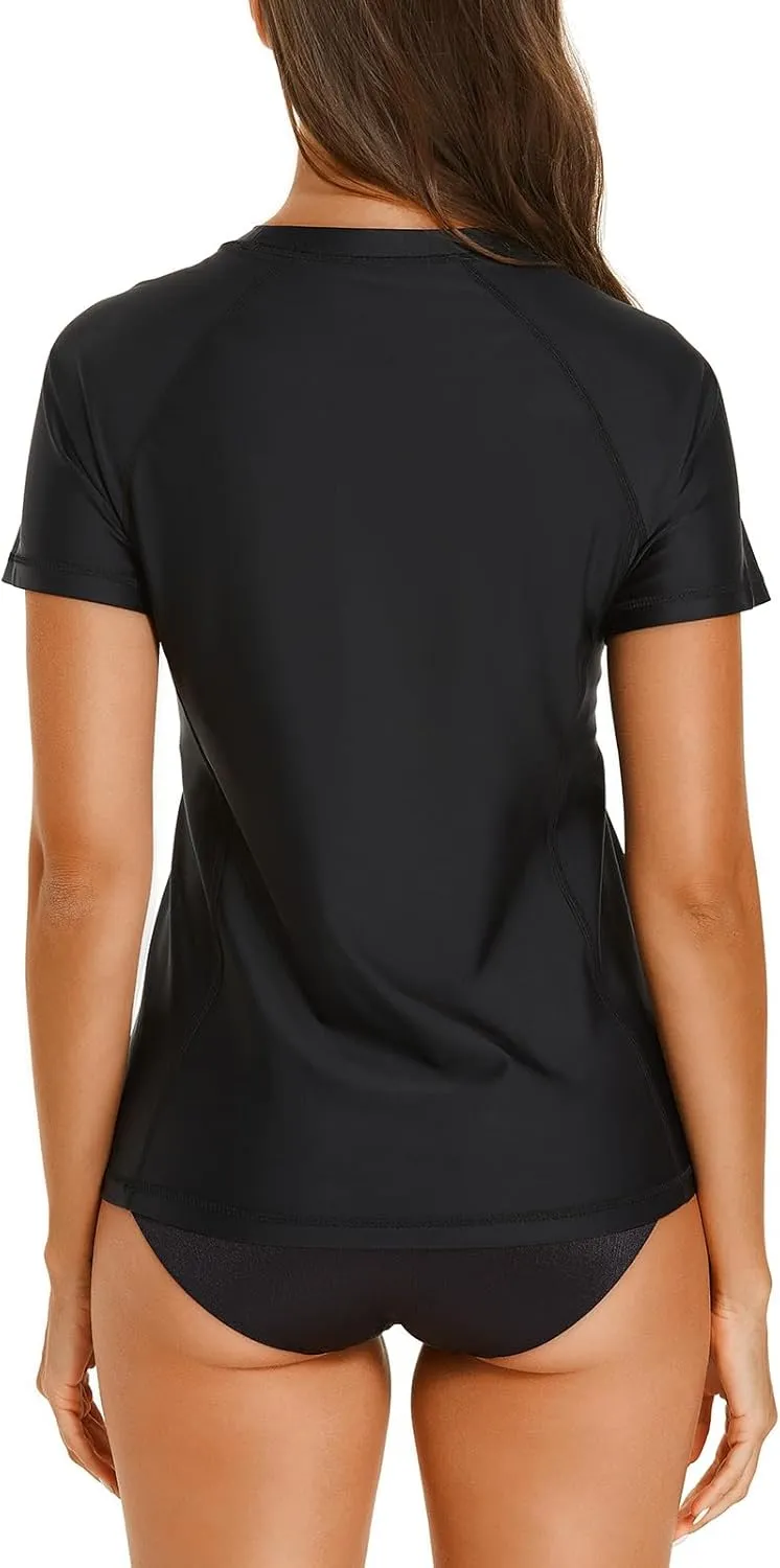HODOSPORTS Women's UPF 50  Rash Guard Sun Protection Swim Shirt Quick Dry Swimsuit Lightweight Short Sleeve