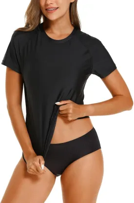 HODOSPORTS Women's UPF 50  Rash Guard Sun Protection Swim Shirt Quick Dry Swimsuit Lightweight Short Sleeve