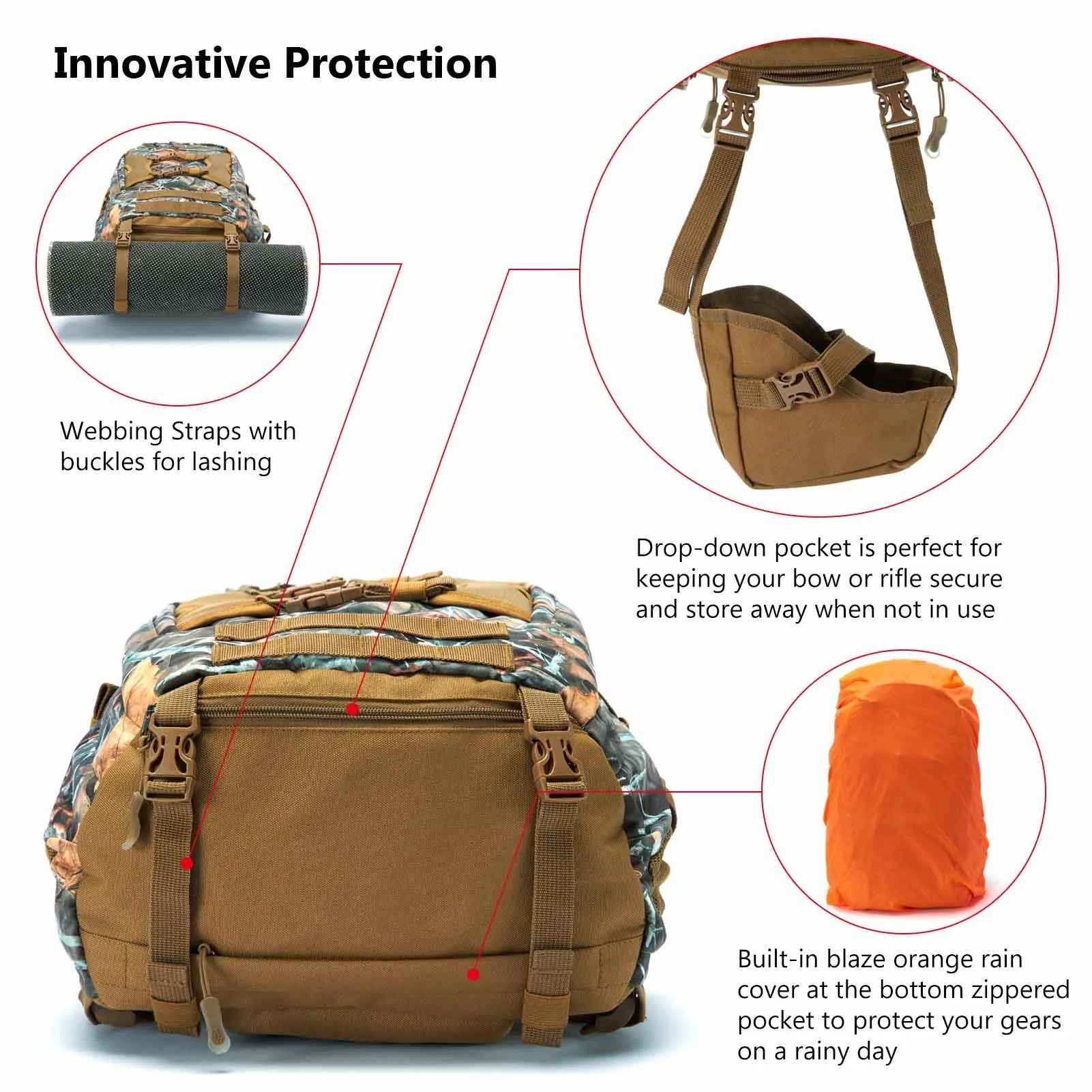 Hunting Backpack with Bow Rifle Holder HP01