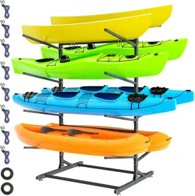 Kayak Storage RackHeavy Duty Freestanding Kayak Racks for Garage,Adjustable Kayak Stand Indoor & Outdoor Storage Rack for Kayak, Canoe, Surfboard