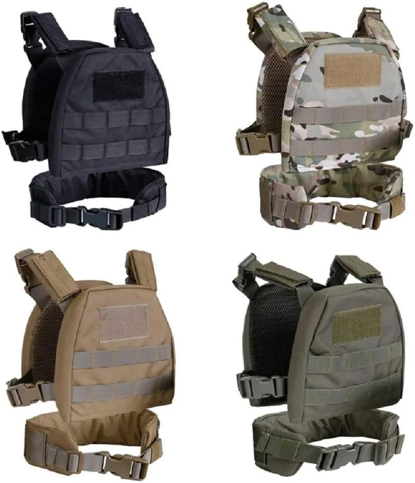 Kids Mini Airsoft Tactical Vest with Patrol Belt Molle Combat Vest XS/S Child Vest Suit