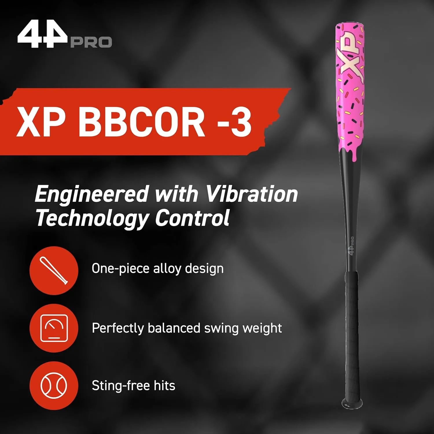 Limited Edition XP BBCOR Baseball Bat, Balanced & Durable Baseball Bat for Adult, High School & College Leagues, Drop -3, 2 5/8", Barrel Diameter, Half