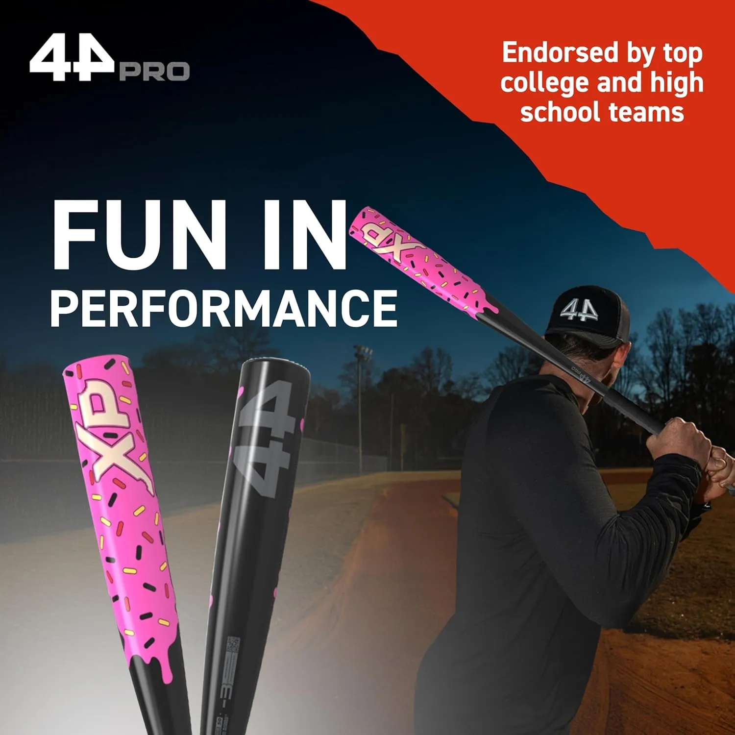Limited Edition XP BBCOR Baseball Bat, Balanced & Durable Baseball Bat for Adult, High School & College Leagues, Drop -3, 2 5/8", Barrel Diameter, Half