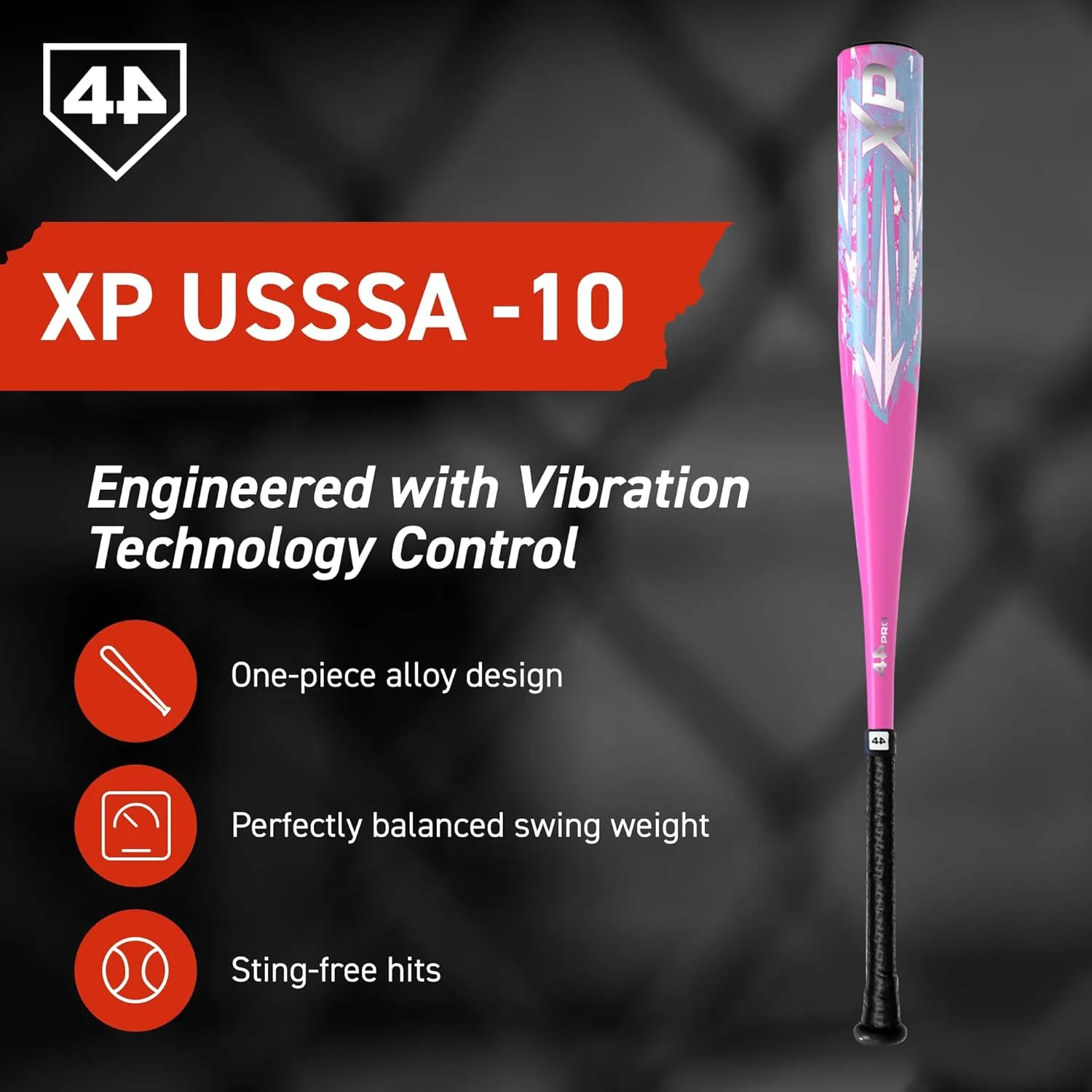Limited Edition XP USSSA 1.15 BPF Baseball Bat, Balanced Baseball Bat for Most Youth Baseball Leagues, Lightweight & Durable Standard Taper Handle, Drop -10, 2 3/4" Big Barrel Diameter