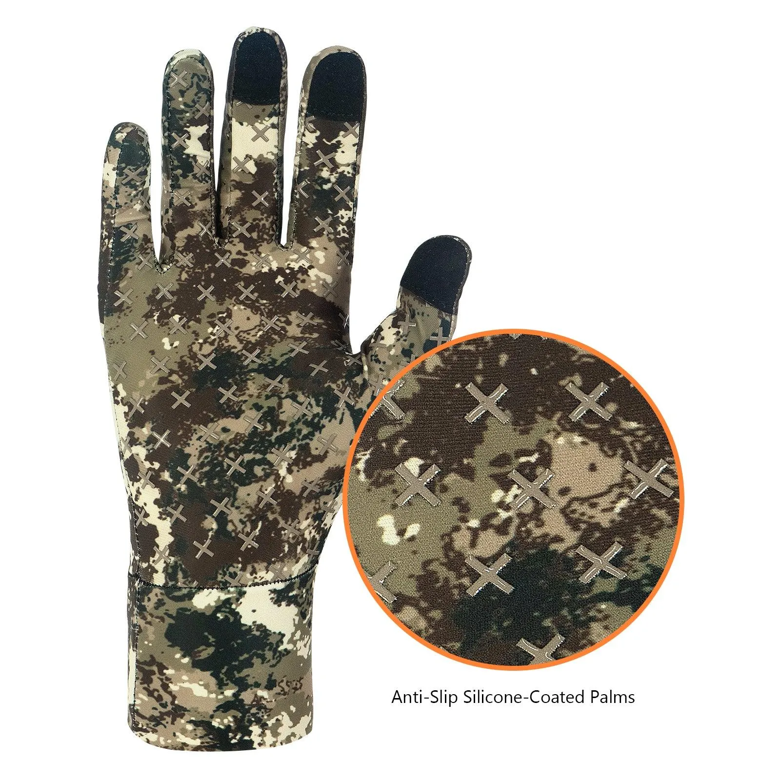 Men's Lightweight UPF 50  Camo Hunting Gloves HG05