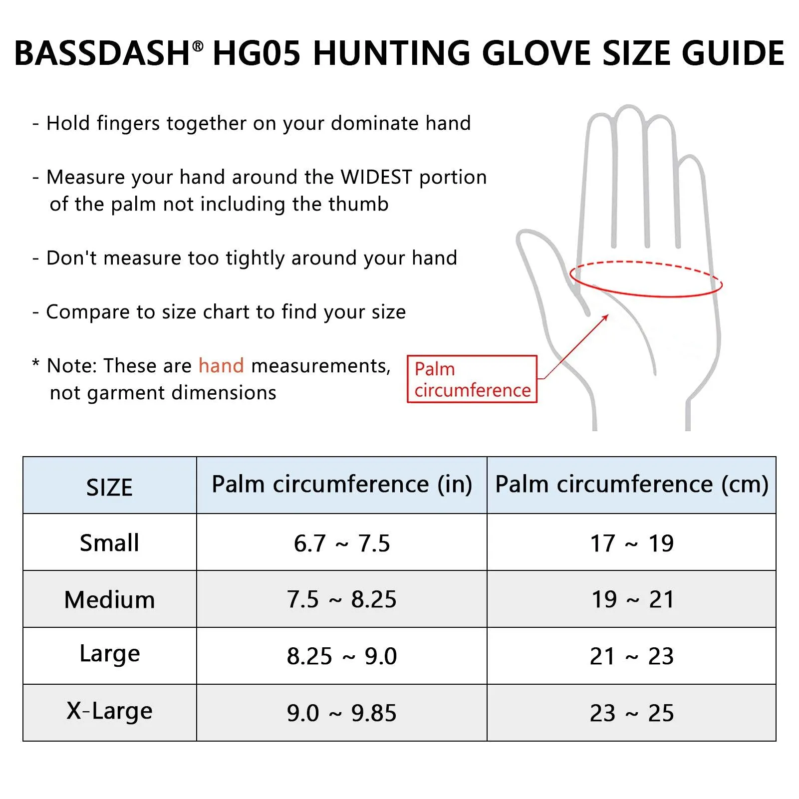Men's Lightweight UPF 50  Camo Hunting Gloves HG05