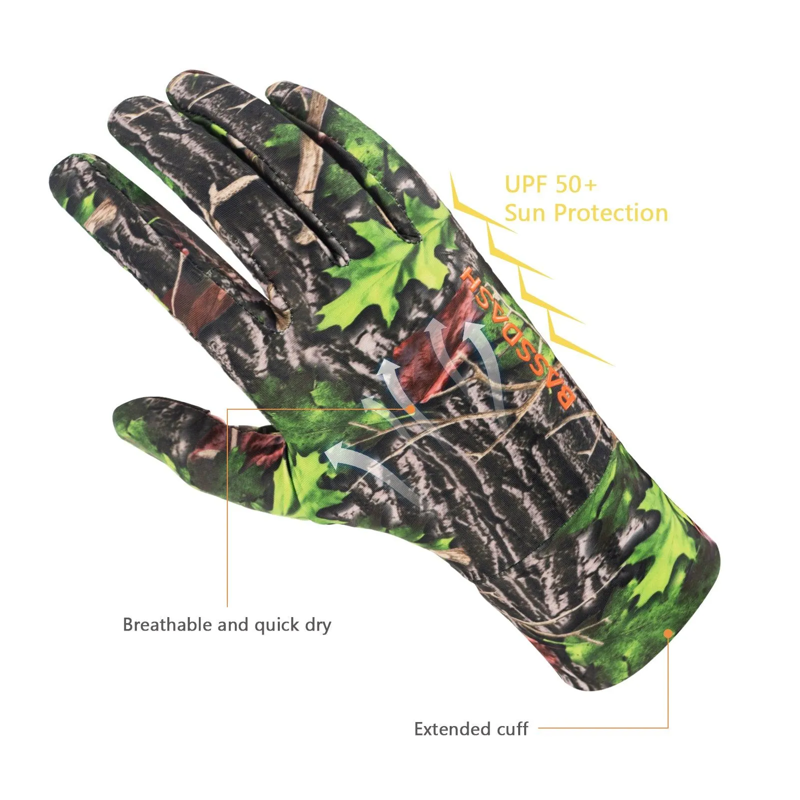 Men's Lightweight UPF 50  Camo Hunting Gloves HG05