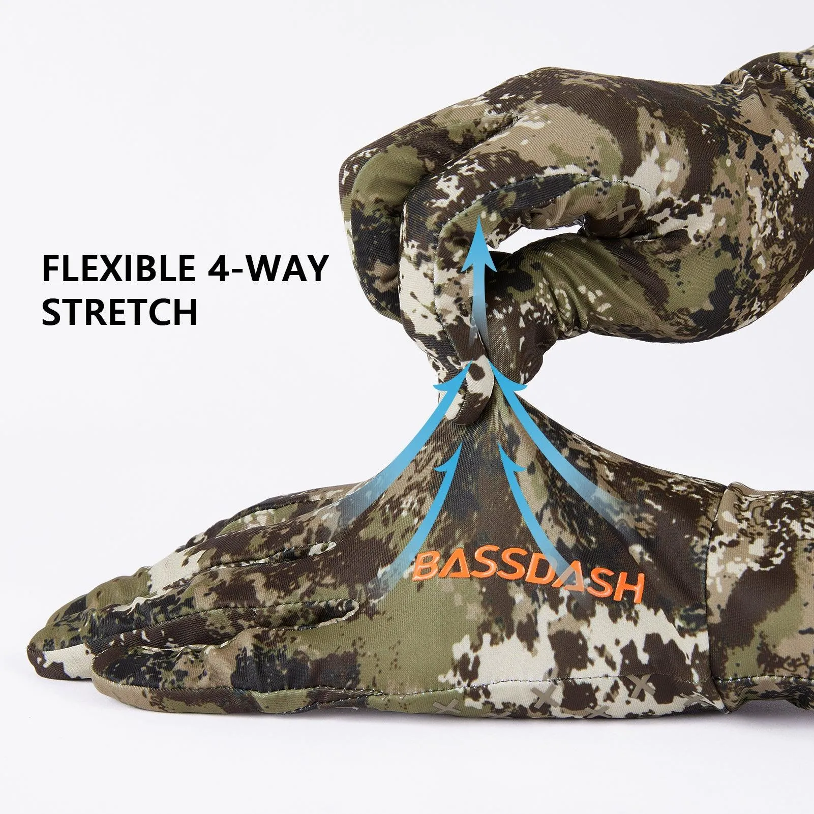 Men's Lightweight UPF 50  Camo Hunting Gloves HG05