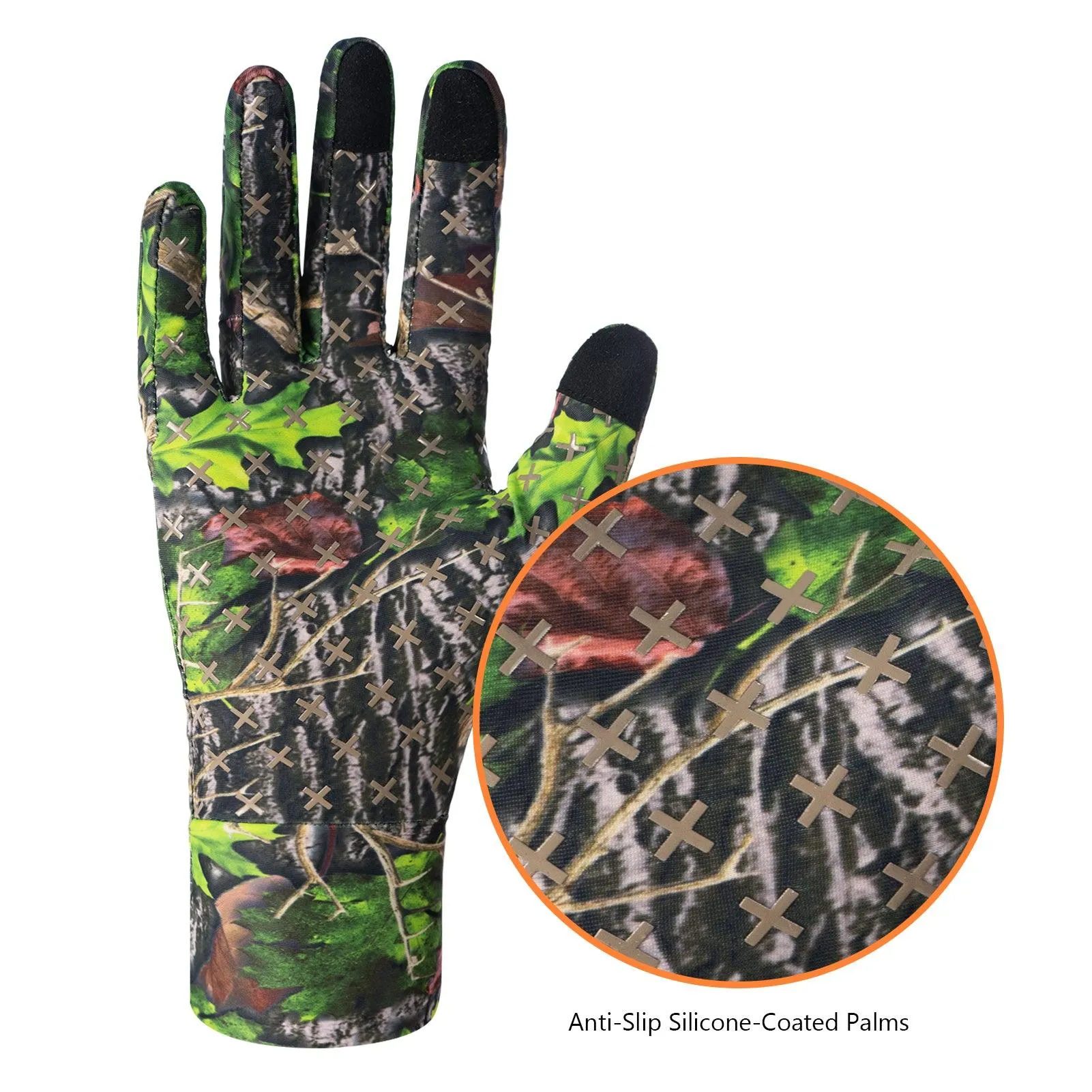 Men's Lightweight UPF 50  Camo Hunting Gloves HG05