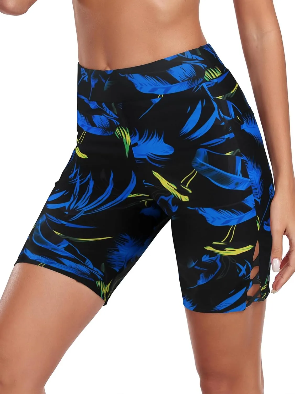 Ocean Blues Women's 8" High Waisted Swim Shorts with Pockets Tummy Control Board Shorts UPF 50  Beach Shorts