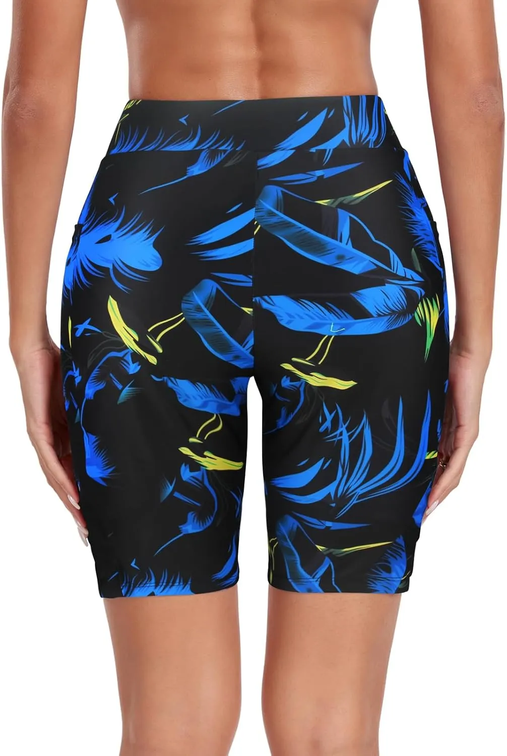 Ocean Blues Women's 8" High Waisted Swim Shorts with Pockets Tummy Control Board Shorts UPF 50  Beach Shorts