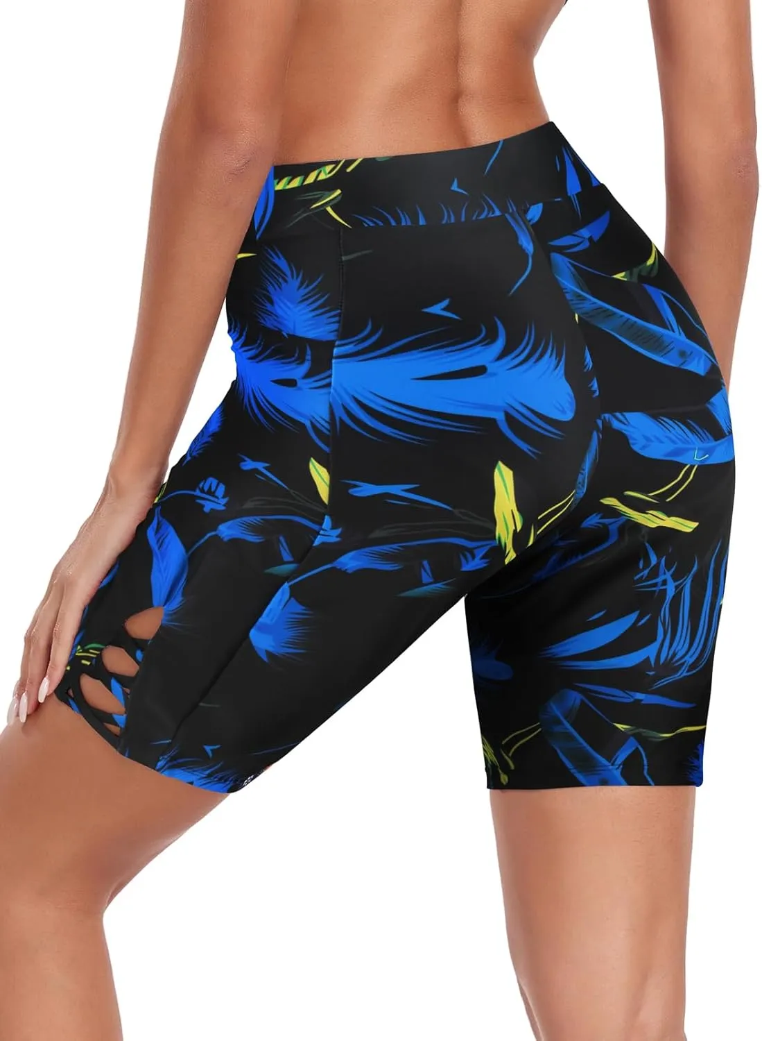 Ocean Blues Women's 8" High Waisted Swim Shorts with Pockets Tummy Control Board Shorts UPF 50  Beach Shorts