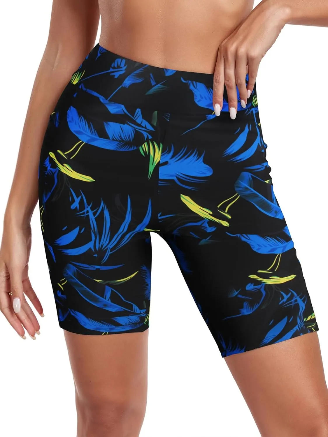 Ocean Blues Women's 8" High Waisted Swim Shorts with Pockets Tummy Control Board Shorts UPF 50  Beach Shorts