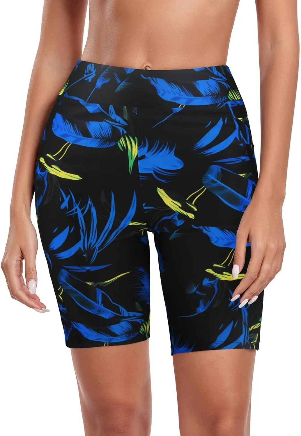 Ocean Blues Women's 8" High Waisted Swim Shorts with Pockets Tummy Control Board Shorts UPF 50  Beach Shorts