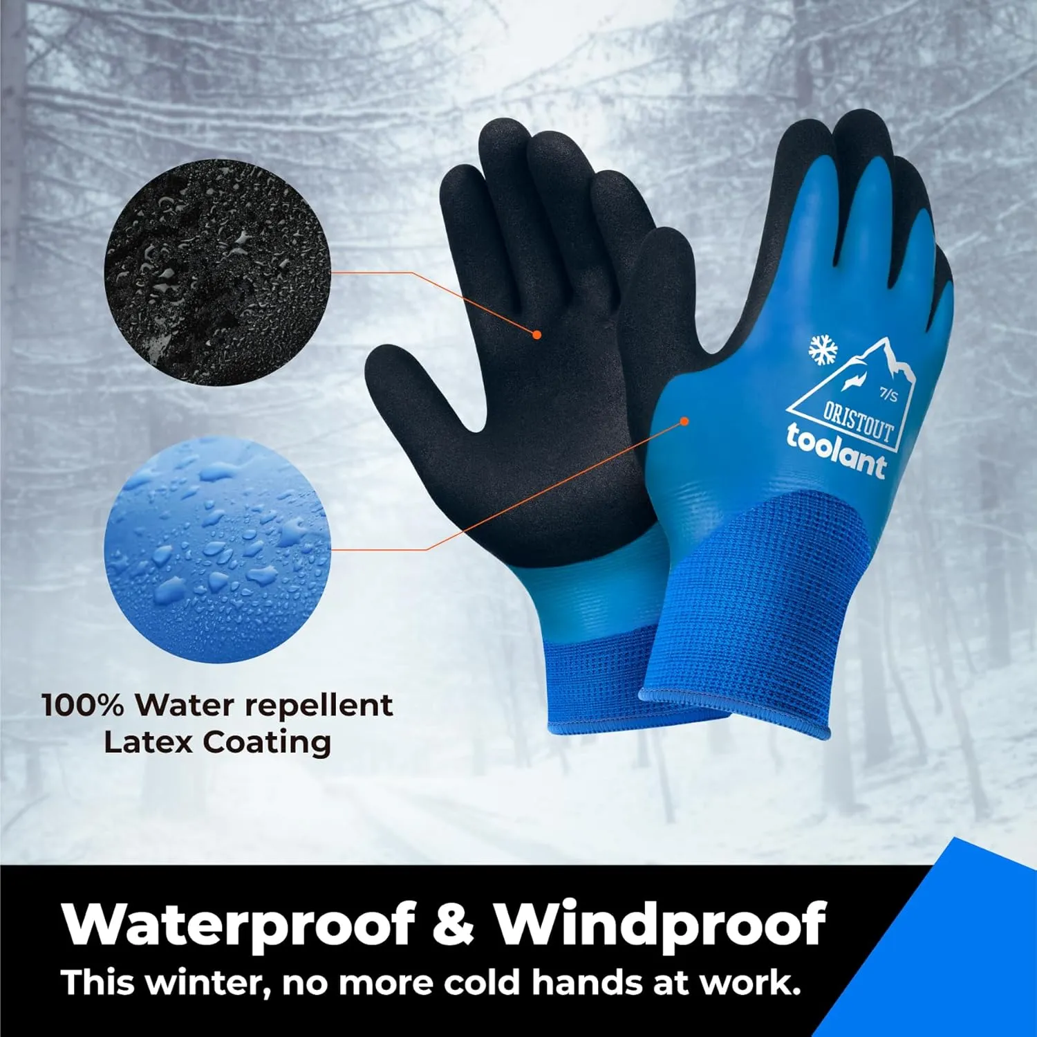 OriStout Waterproof Winter Work Gloves for Men and Women, Touchscreen, Freezer Gloves, Thermal Insulated, for Cold Weather