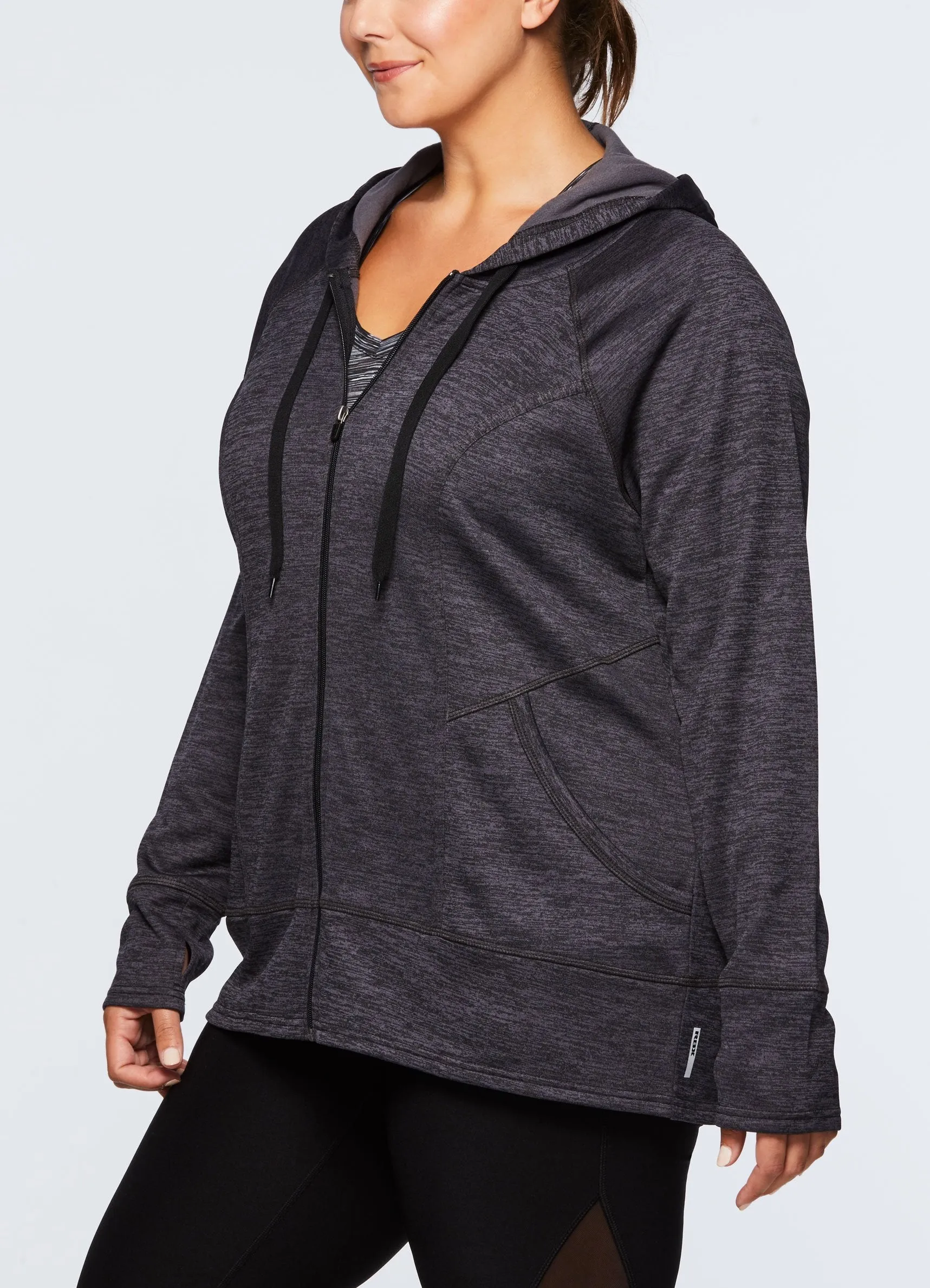 Plus Stratus Fleece Lined Full Zip Hoodie Jacket