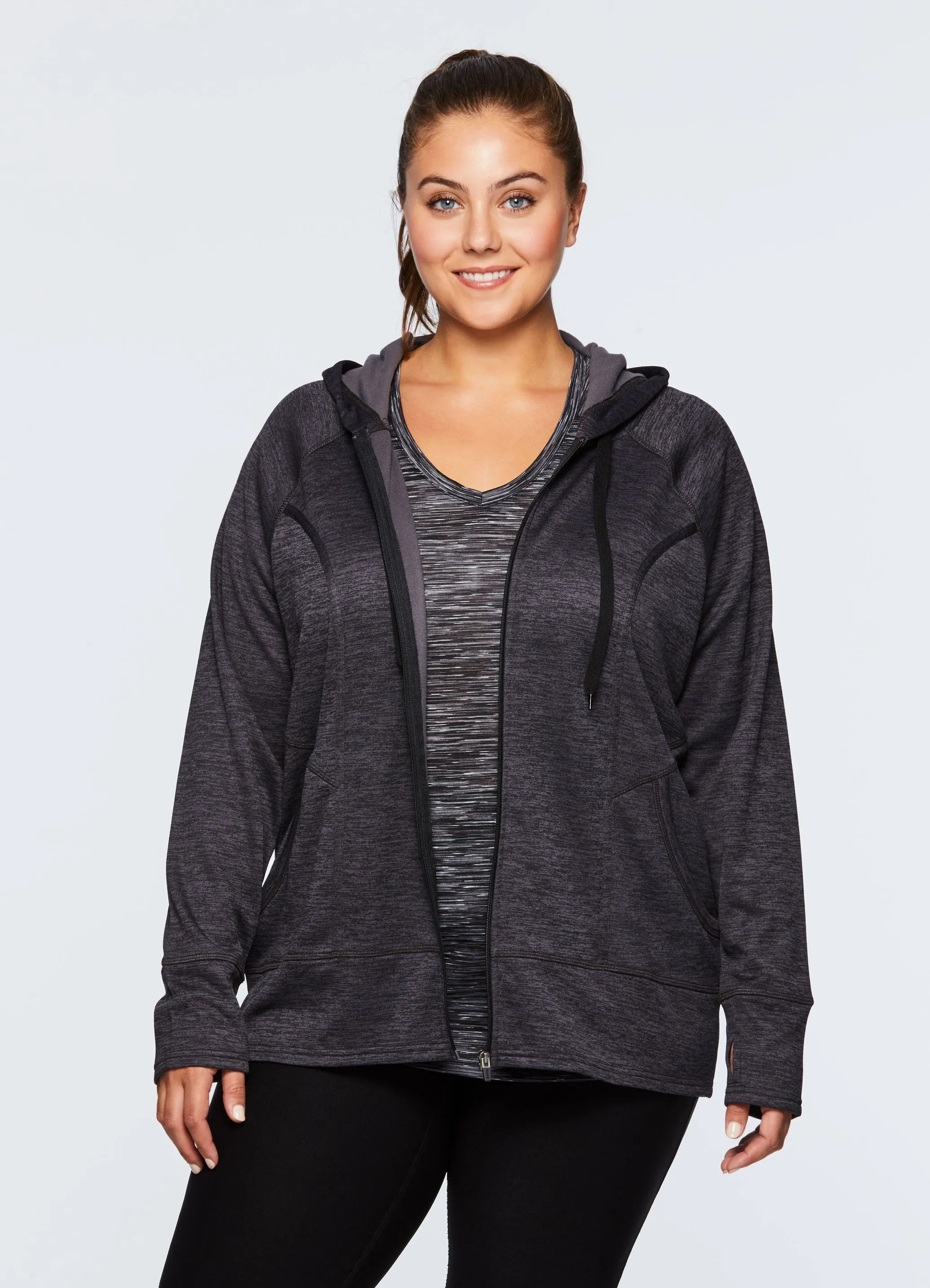Plus Stratus Fleece Lined Full Zip Hoodie Jacket