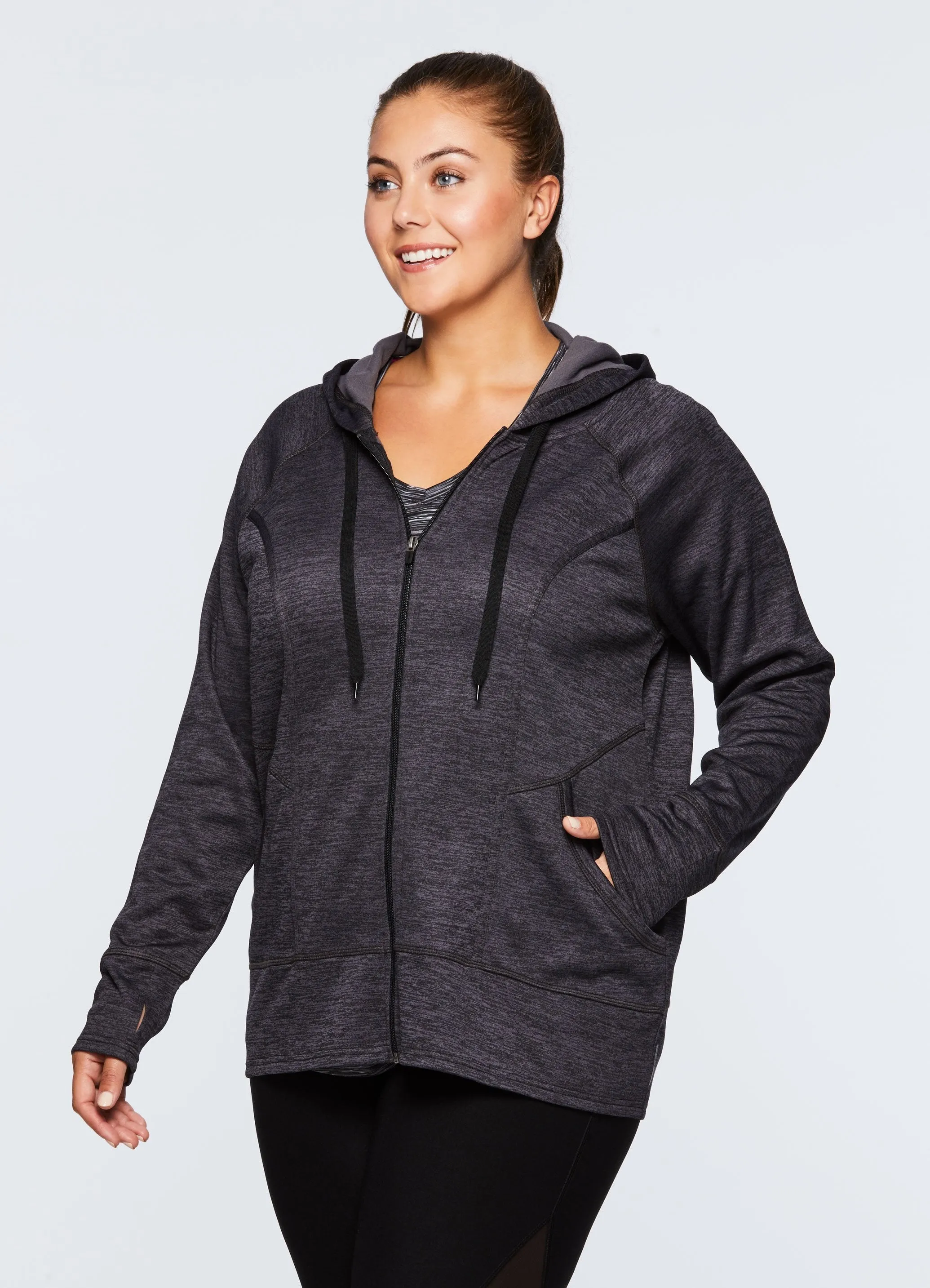 Plus Stratus Fleece Lined Full Zip Hoodie Jacket